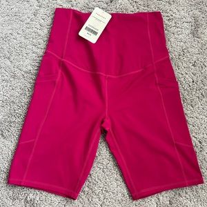Fabletics pink maternity biker shorts with pockets